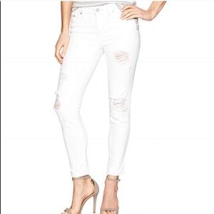 Calvin Klein distressed ankle skinny jeans